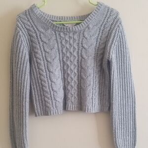 Gray Cable Knit Women's Sweater
